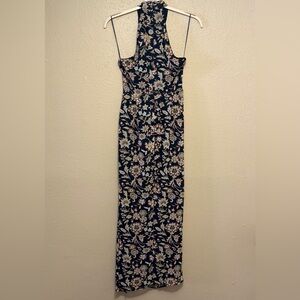 Ralph Lauren Navy Floral Halter Maxi Dress